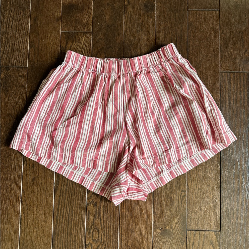 Brandy Melville red pinstripe lightweight cotton short